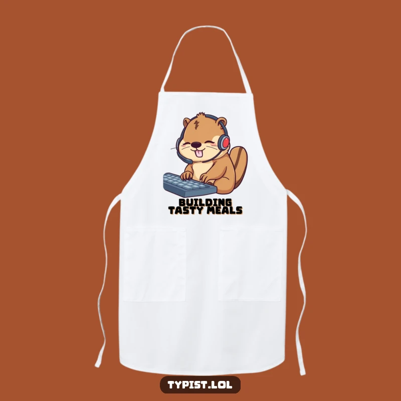 Funny Beaver Chef's Work Apron: Busy Kitchen Wear