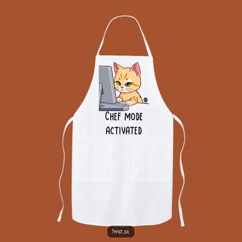 Funny Cat Screen Stare Apron - Culinary Concentration Master