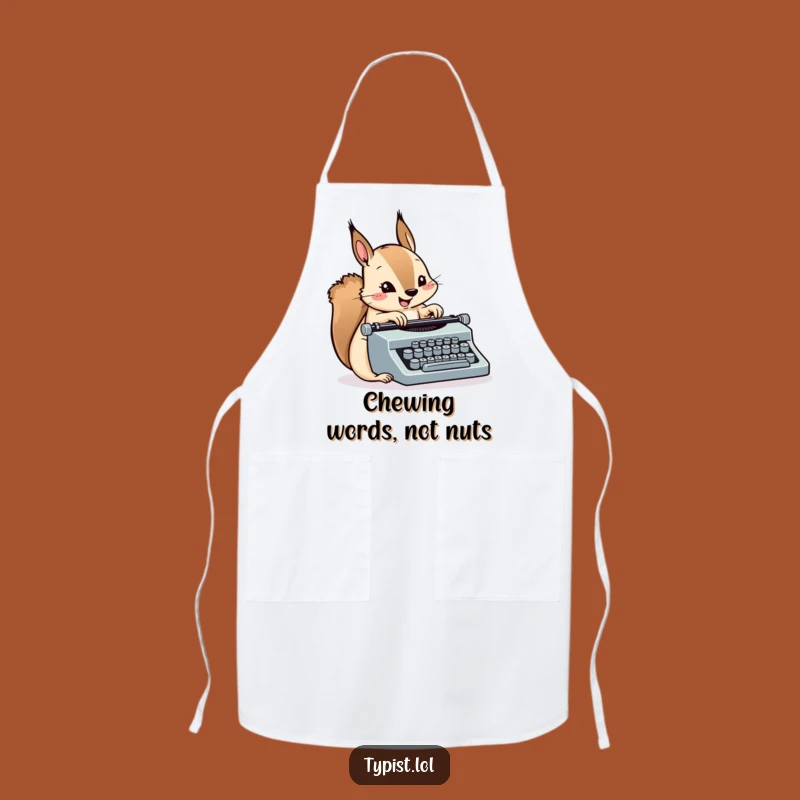 Funny Squirrel Typewriter Apron: Cook Up a Storm with Speedy Flair