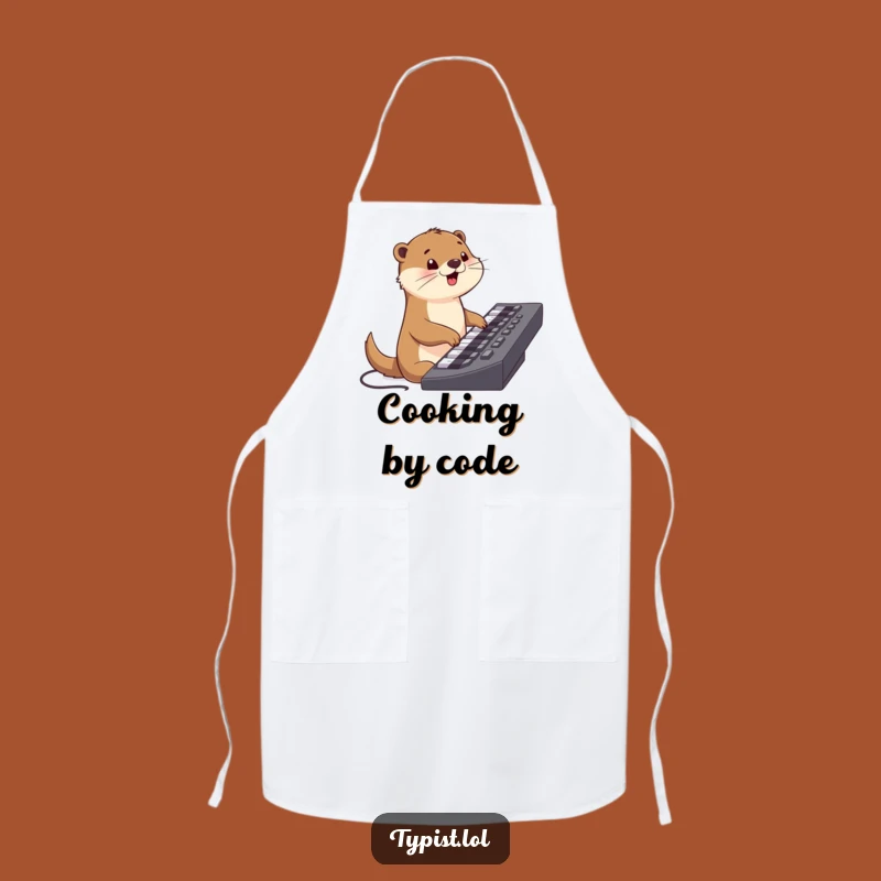 Funny Otter Keyboard Apron: Cook Up Fun with This Cheerful Typing Gift