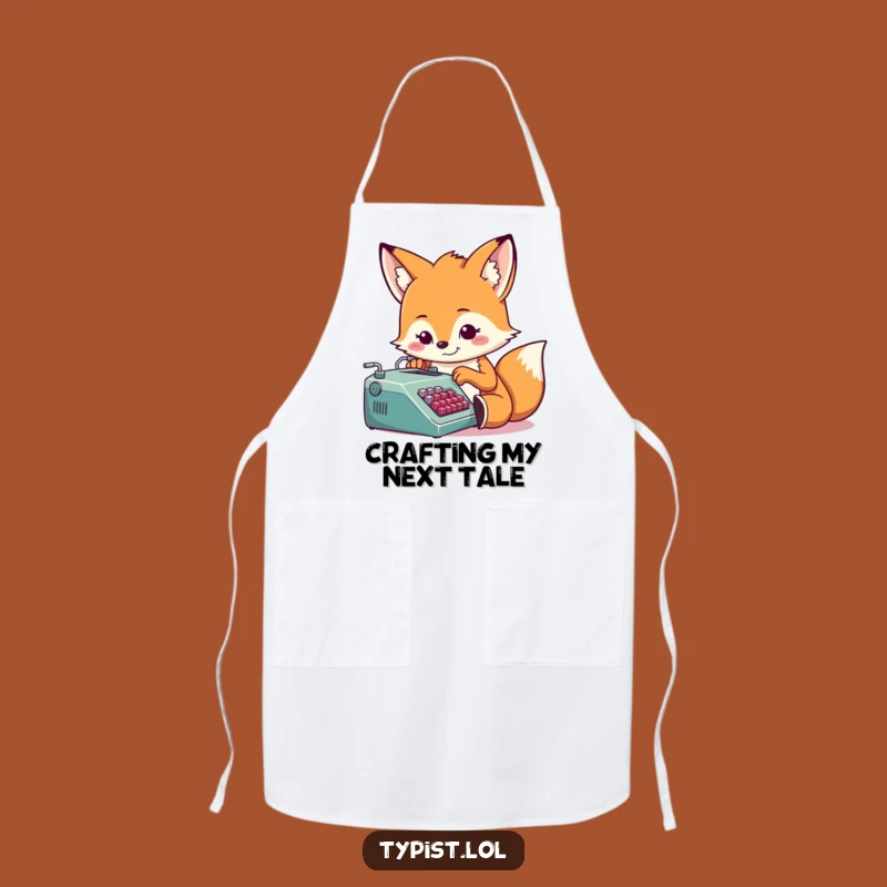 Funny Fox Typist Apron: Cook Up Laughs in the Kitchen with This Hilarious Design