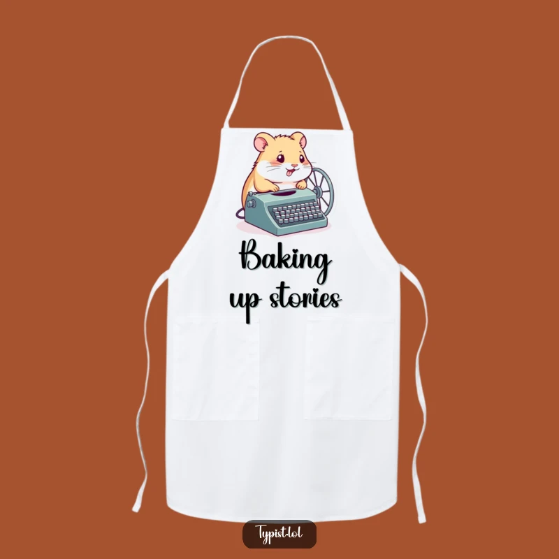 Funny Hamster Typewriter Apron: Create with Determination and Flair - Great Funny Gift