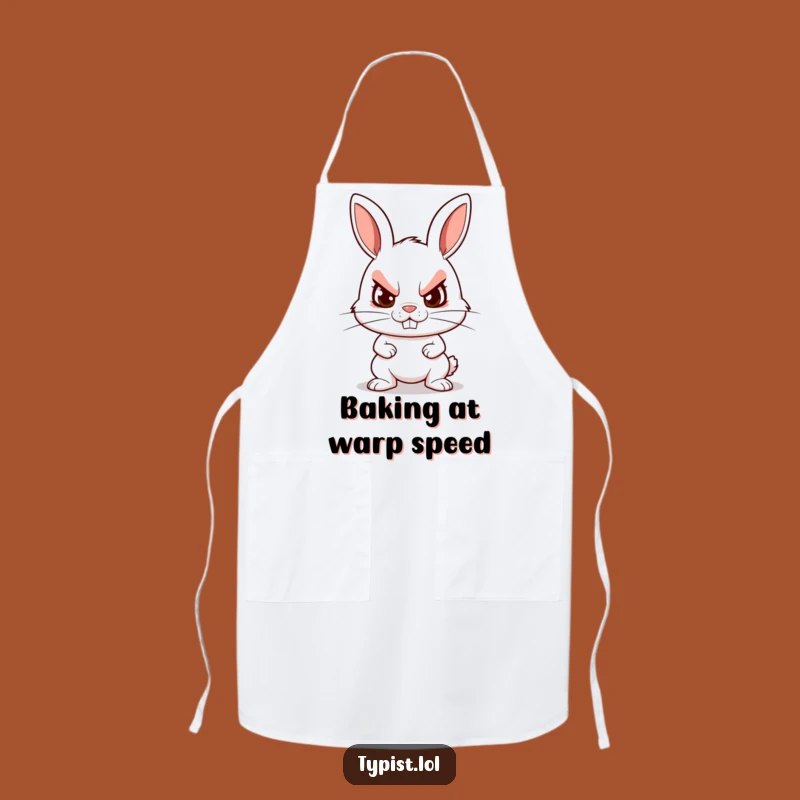 Funny Rabbit Typing Apron: Cook with Determination and Humor Gift