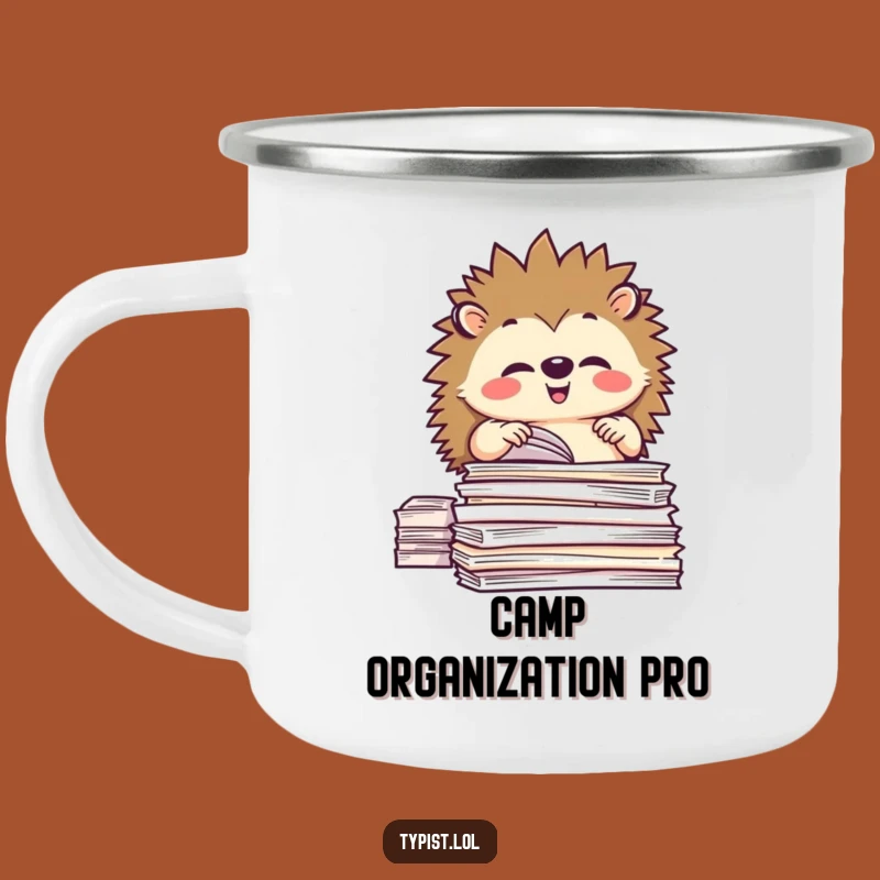 Funny Hedgehog Organizer Camping Mug - Tidy Adventures!