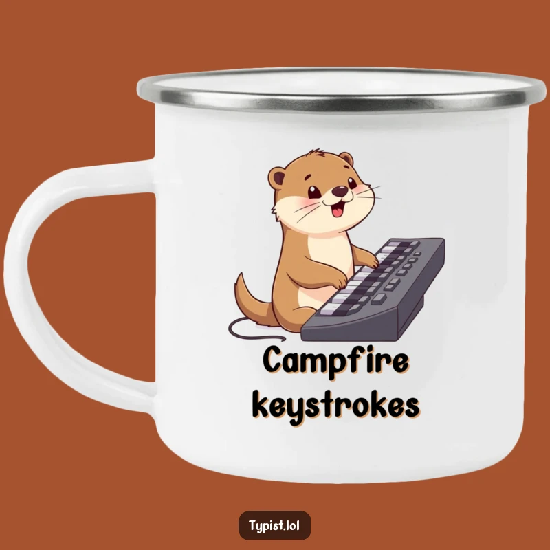 Funny Otter Keyboard Camping Mug: Cheerful Typing Fuel for Your Adventures Gift
