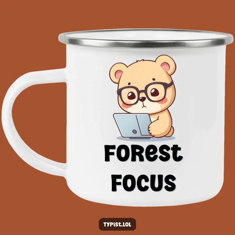Funny Bear Reading Glasses Camping Mug: Hilarious Drinkware for Outdoor Scholars