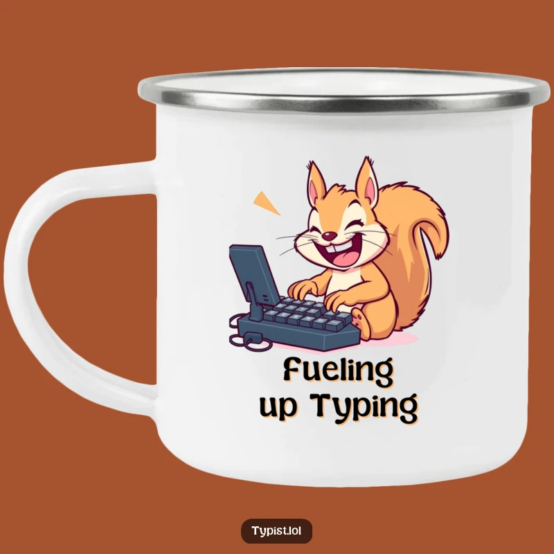 Funny Squirrel Camping Mug: Your Adventure Companion for Typing Tales