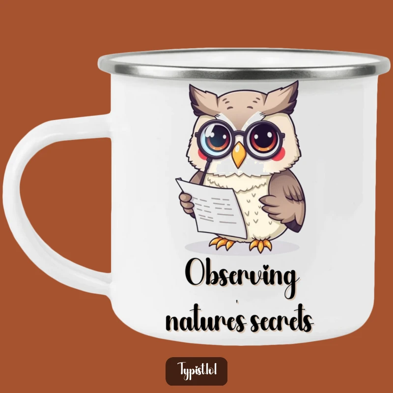 Funny Owl Monocle Camping Mug: Campfire Wisdom and Warm Drinks - Hilarious Funny Gift