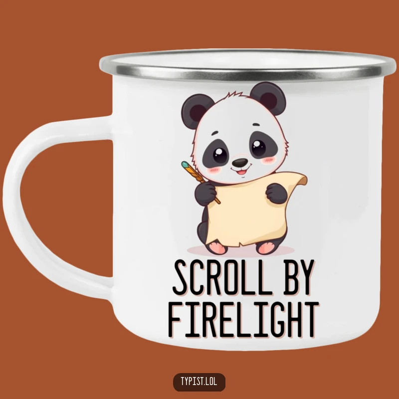 Funny Panda Quill Camping Mug: Artistic Fuel for Adventures