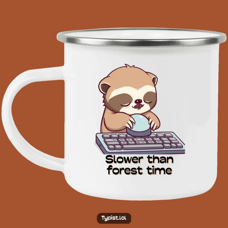 Funny Sloth Button Camping Mug: Hilarious Adventure Fuel for the Slow Traveler