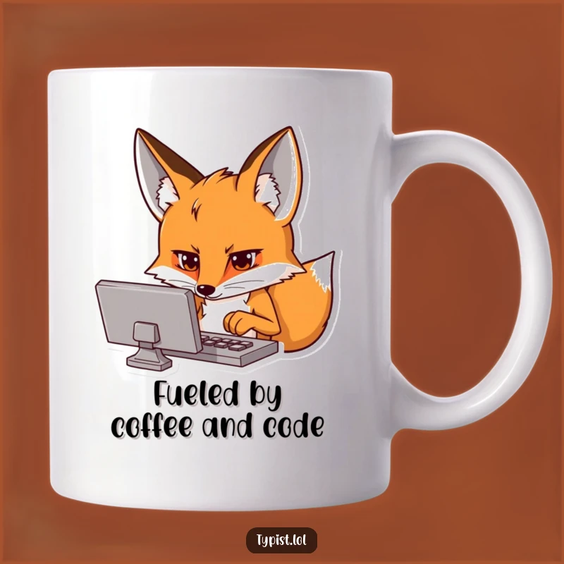 Funny Fox Tech Mug - Curious Coder's Delight Gift