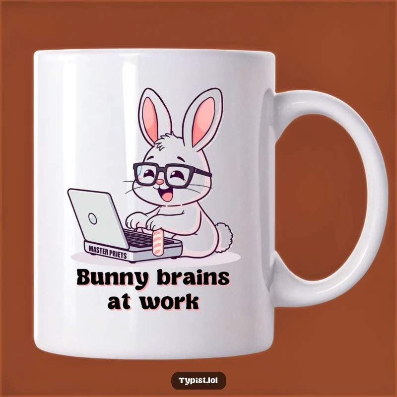 Funny Bunny Glasses Laptop Mug: Hilarious Gift for Bookish Bunnies