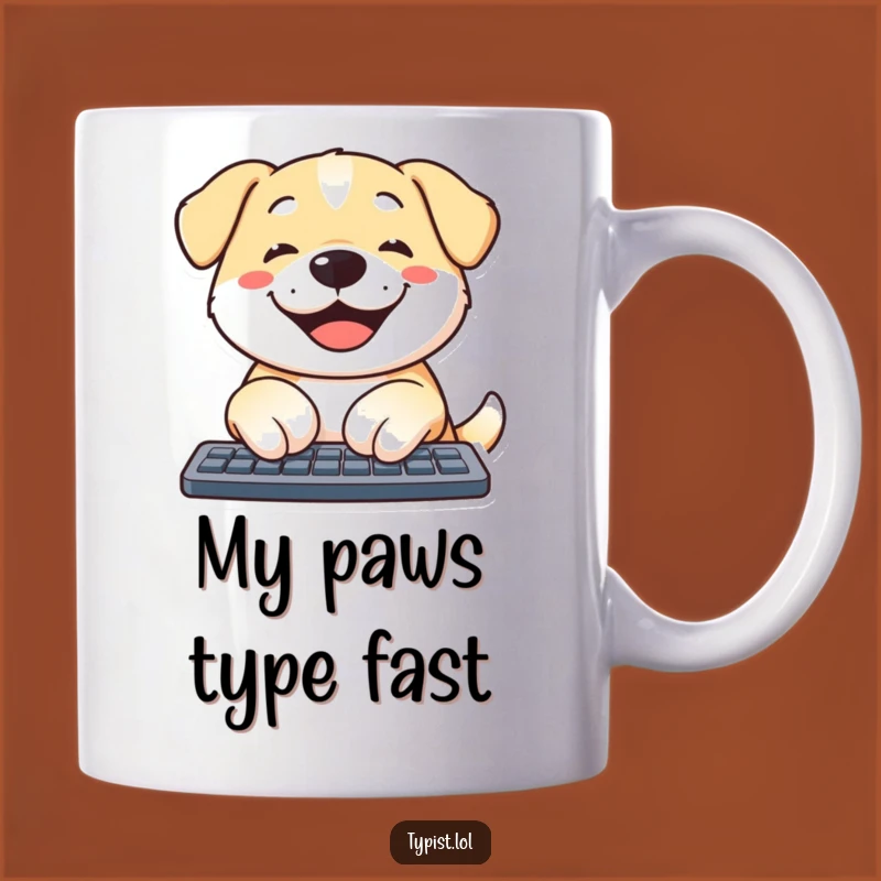 Funny Dog Typing Mug: A Content Canine's Keyboard Comedy, Perfect Gift