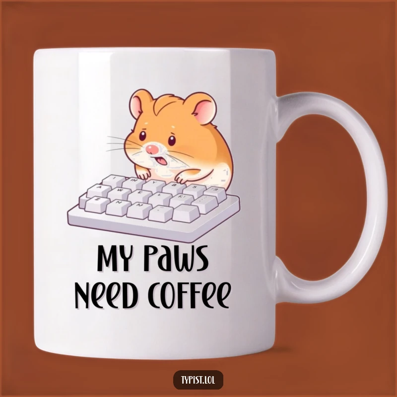 Funny Hamster Keyboard Nose Peck Mug - Hilarious Pet Office Gift