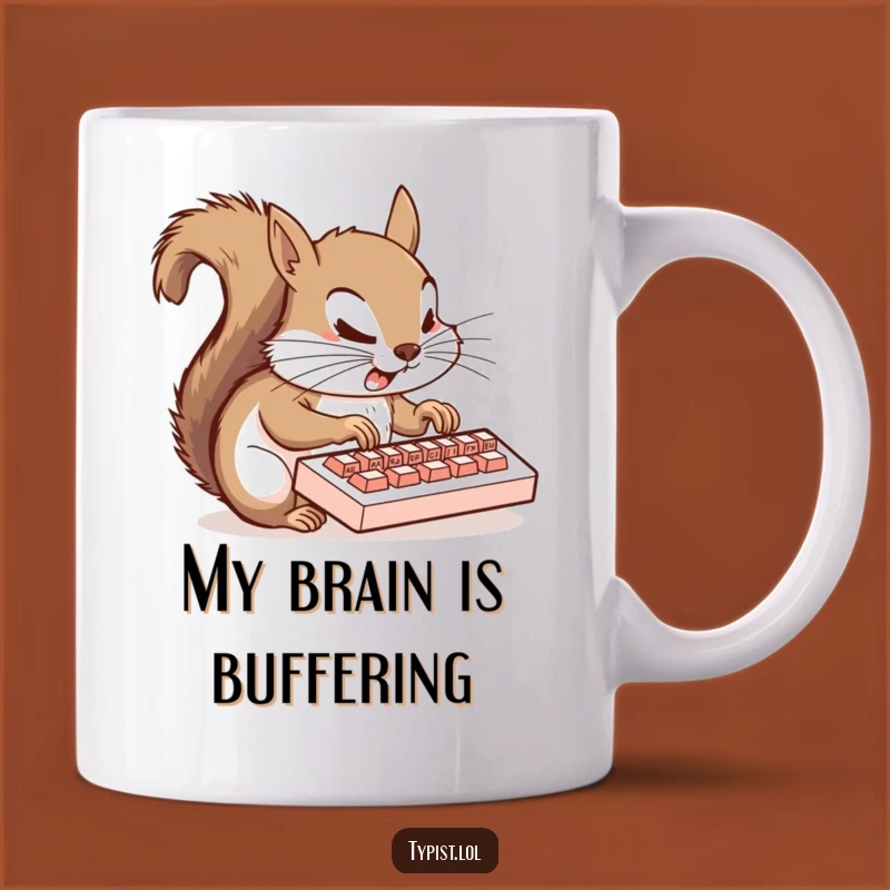 Funny Squirrel Typing Mug: Hilarious Office Humor Gift for Busy Professionals