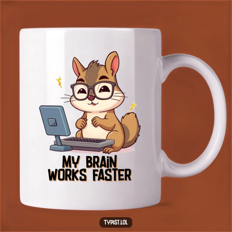 Funny Squirrel Typing Mug: A Hilarious Gift for Fast-Paced Professionals and Students