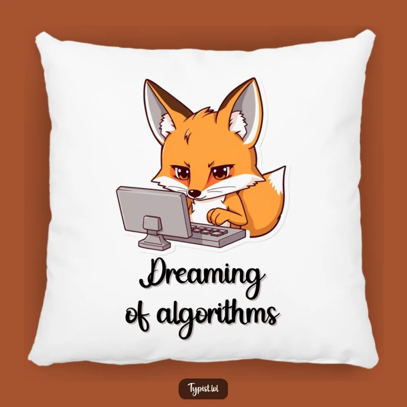 Funny Fox Tech Pillow - Cozy Gamer's & Coder's Comfort Gift