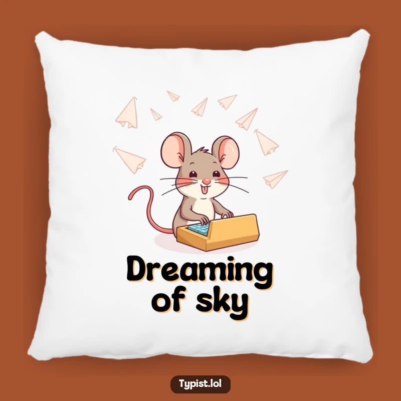 Funny Brave Mouse Typing Pillow: Snuggle Up with Courage and Comedic Charm