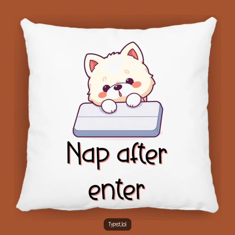 Funny Dog Enter Key Pillow: Cozy Comfort with Tech Mishap Humor