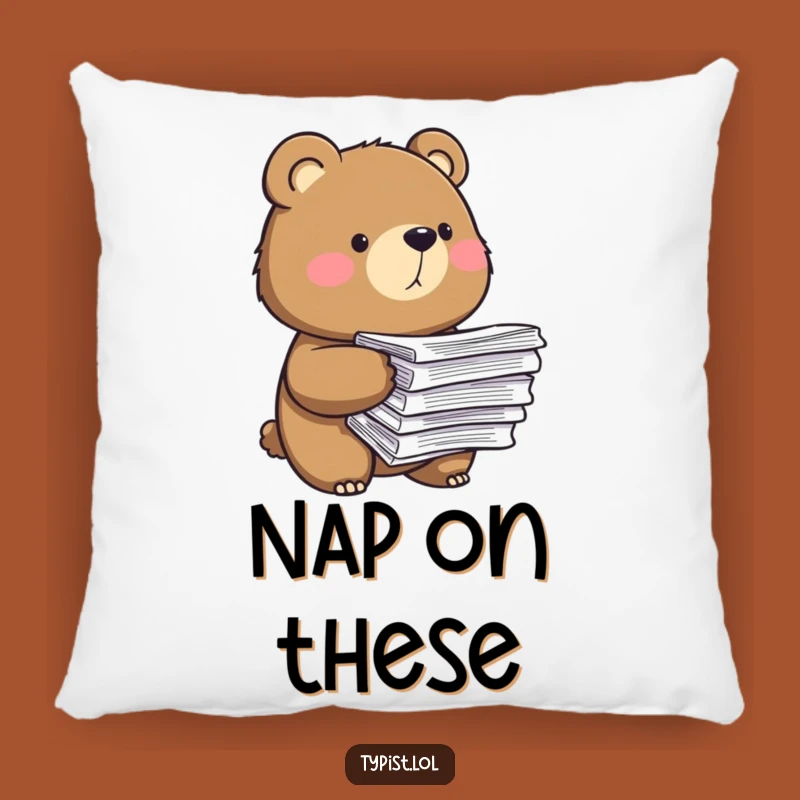 Funny Bear Paper Pillow: Comfort and Comedy for Your Workspace