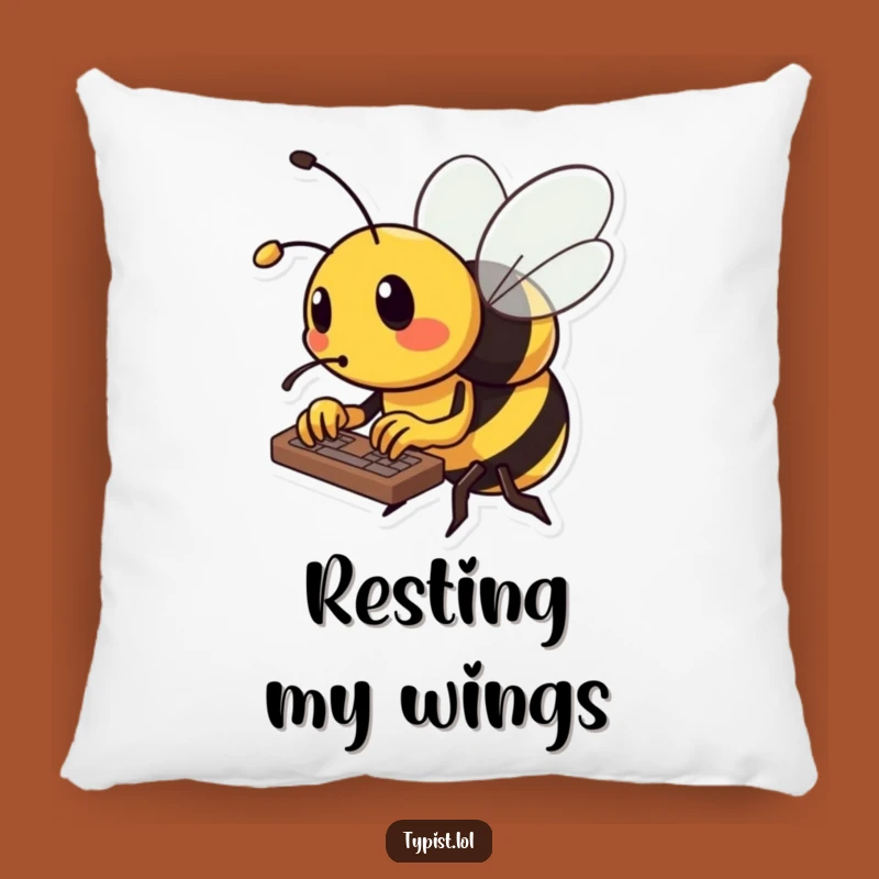 Funny Bee Pillow: Busy Insect Typing, Cozy & Comfy Hilarious Funny Gift Accent