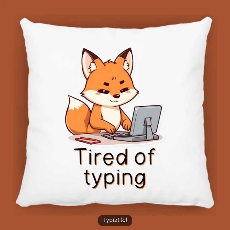 Funny Fox Typing Pillow: Get Comfy with this Hilarious Intellectual