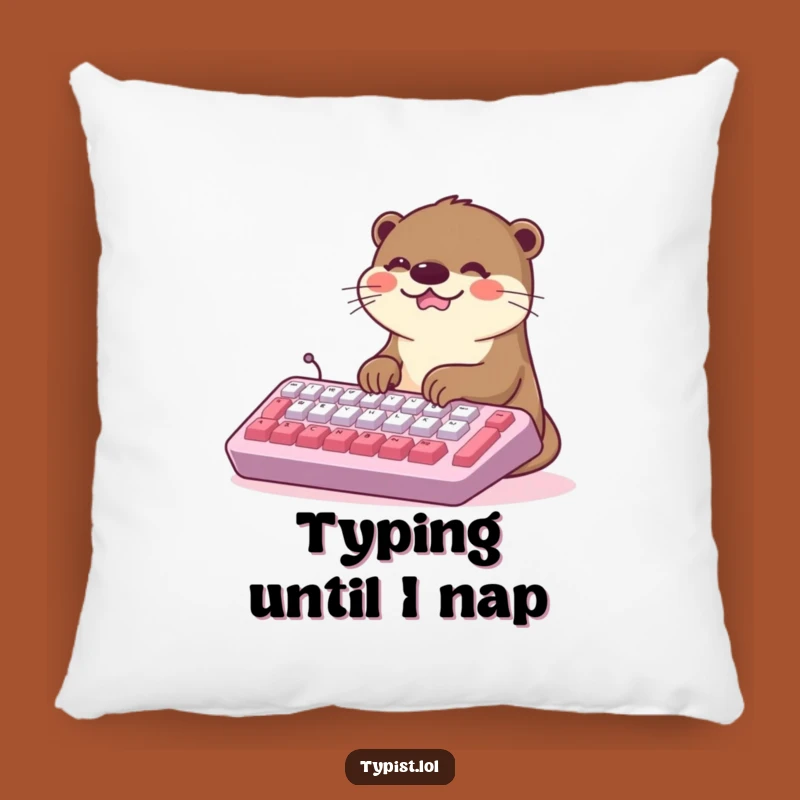 Funny Kawaii Otter Typing Pillow: Cozy Comfort with a Hilarious Twist