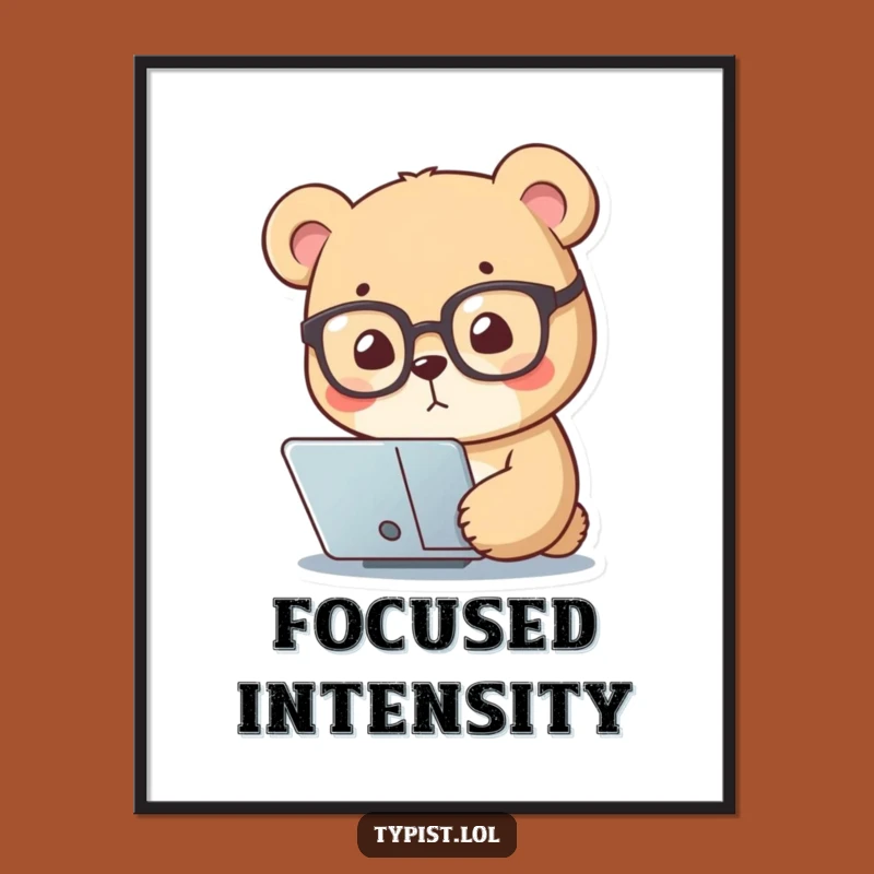 Funny Bear Reading Glasses Digital Art: Hilarious Printable for Study Spaces