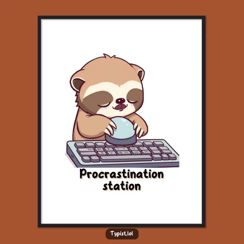 Funny Sloth Button Digital Art: Hilarious Downloadable Decor for Slow Vibes