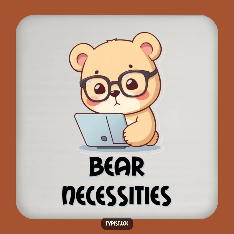 Funny Bear Reading Glasses Coaster: Hilarious Protection for Your Surfaces