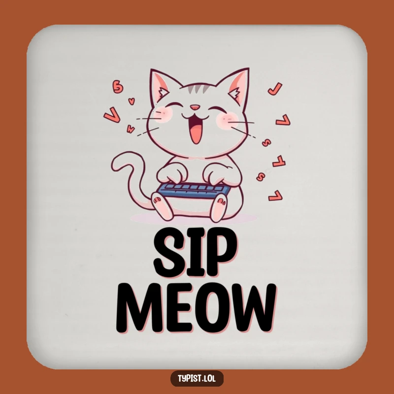Funny Cat Typing Coaster: Hilarious Protection for Your Surfaces