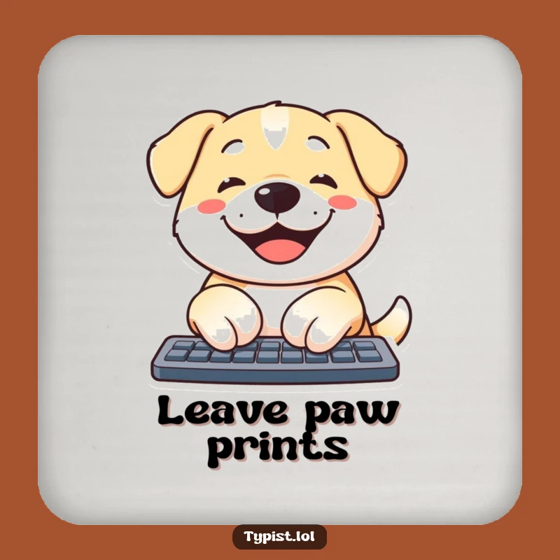 Funny Dog Typing Drink Coaster: Protect Surfaces with Canine Comedy, Gift