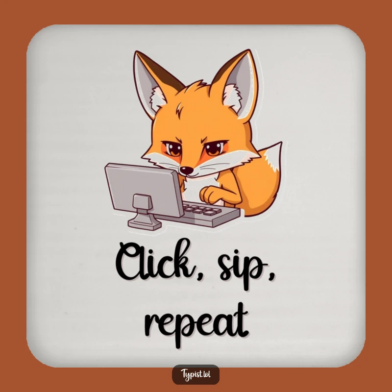 Funny Fox Tech Drink Coaster - Protect Surfaces with Digital Style Gift