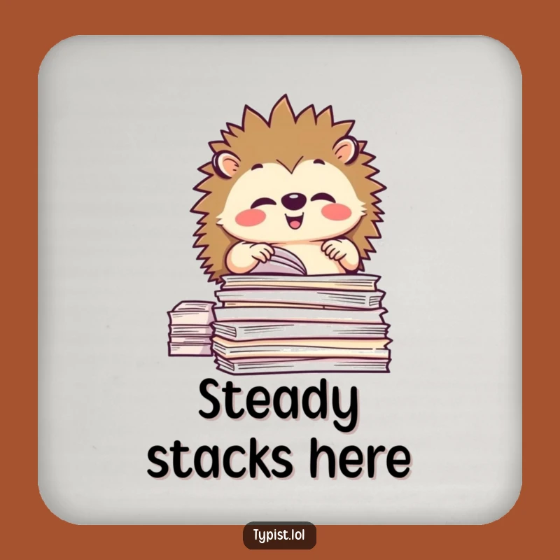 Funny Hedgehog Organizer Coaster Set - Hilarious Tidiness for Your Table!