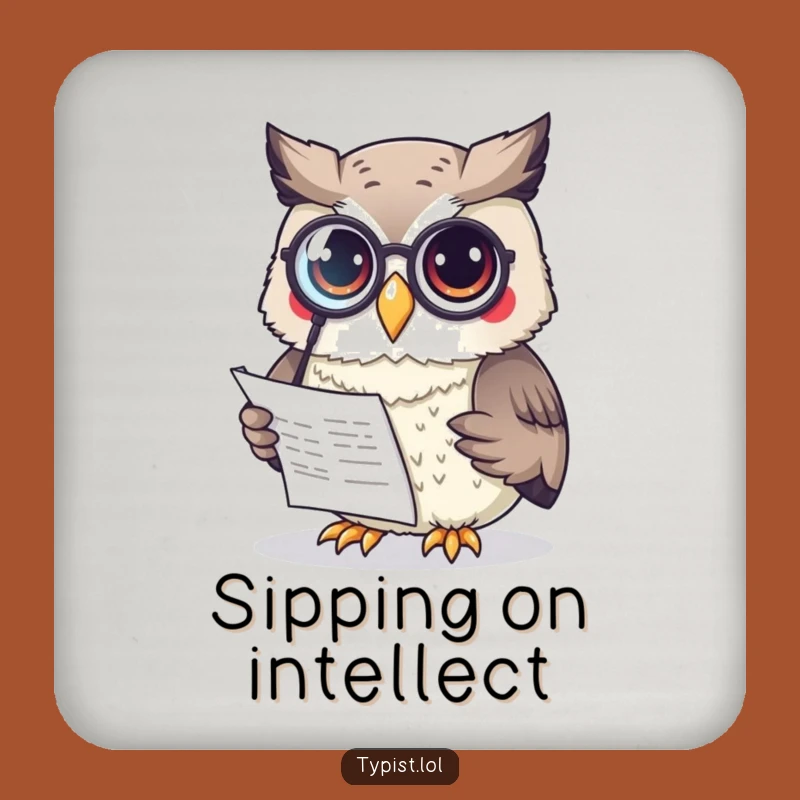 Funny Owl Monocle Coaster: Protect Surfaces with Smart Style - Unique Funny Gift