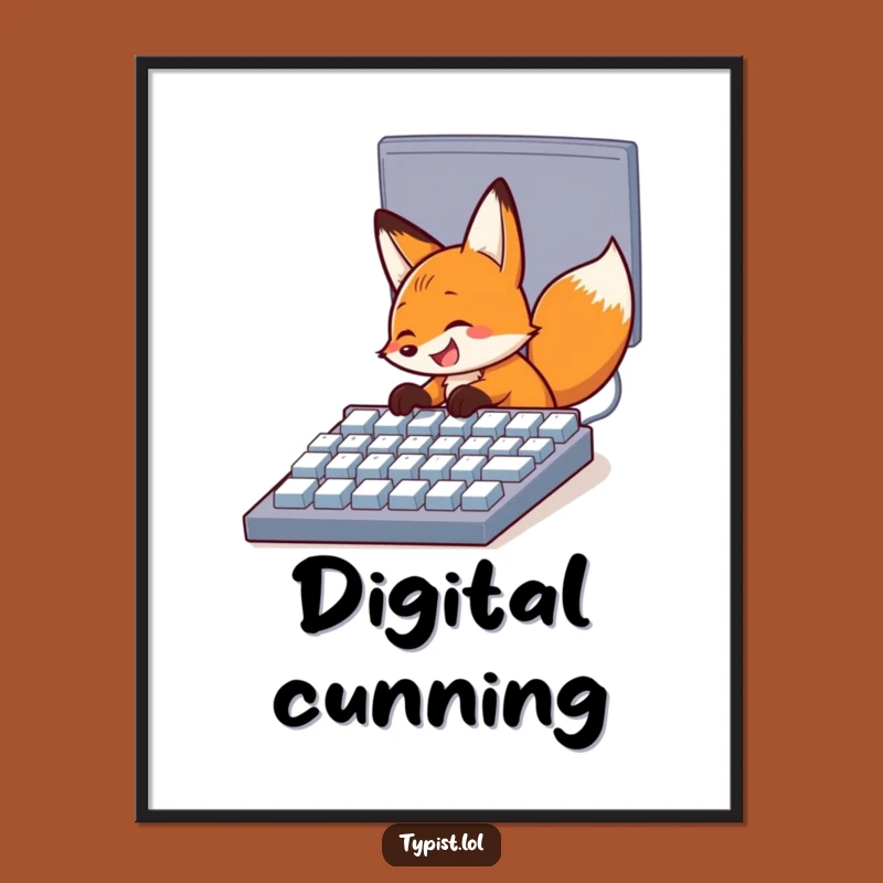 Funny Fox Computer Poster: Hilarious Wall Art for Techie Spaces
