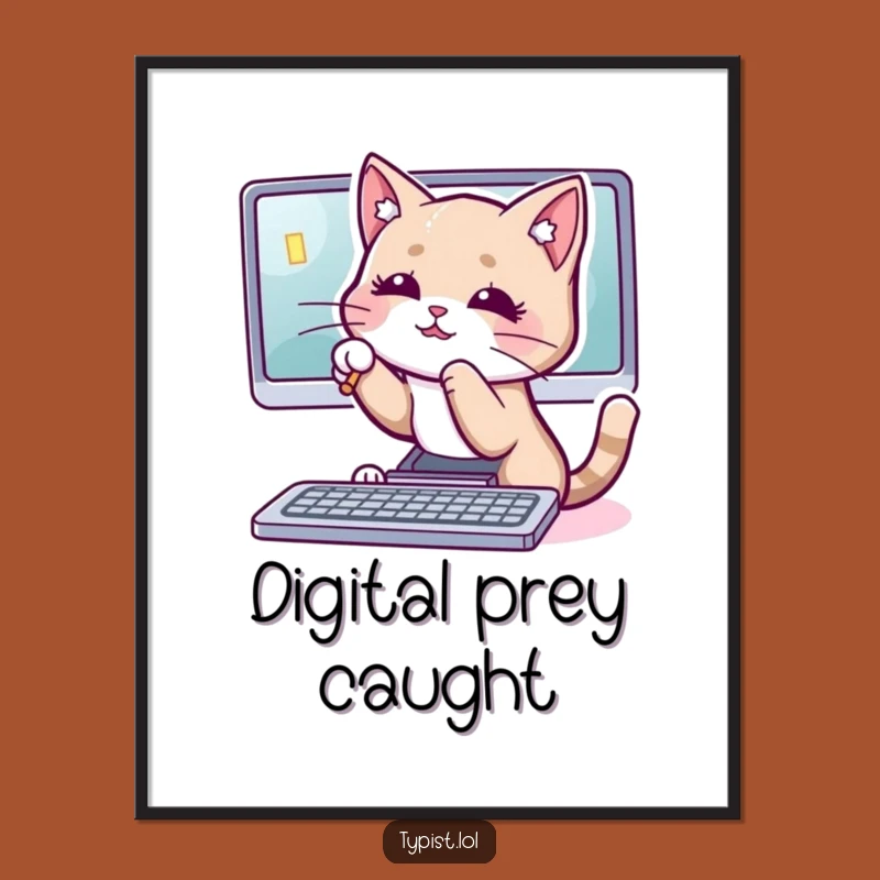 Funny Cat Cursor Poster: Hilarious Art for Your Playful Space