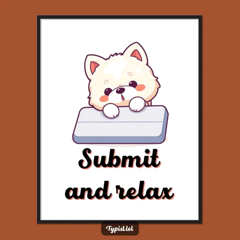 Funny Dog Enter Key Poster: Hilarious Tech Humor for Your Walls