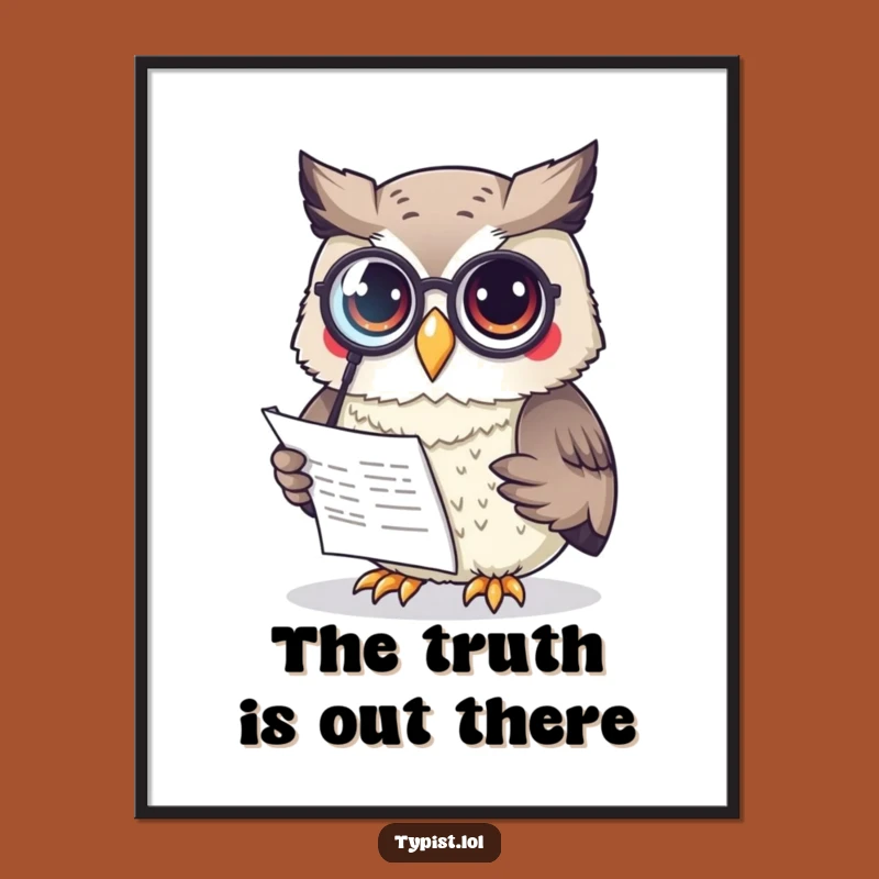 Funny Owl Monocle Poster: Wise Reading Bird Art - Unique Humorous Wall Decor