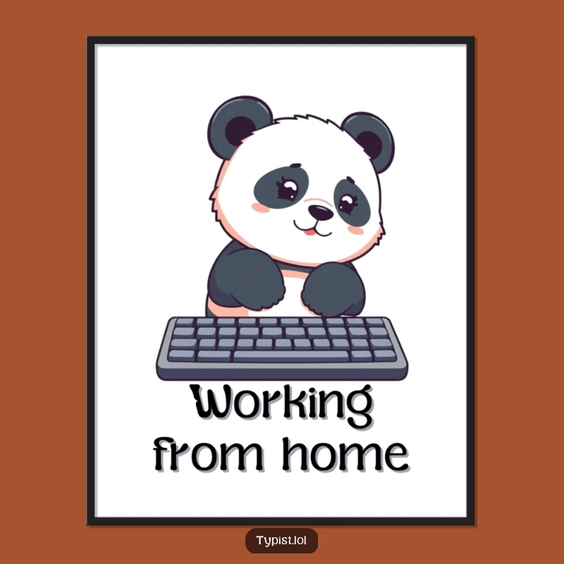 Funny Panda Keyboard Art Print: Hilarious Wall Decor for Your Space
