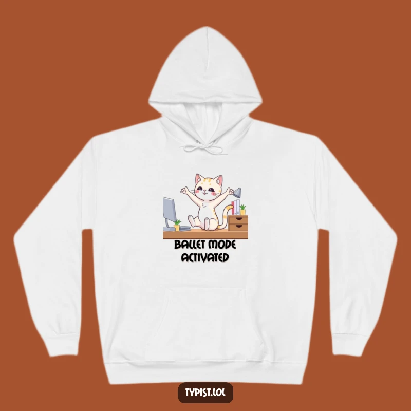 Funny Ballet Cat Hoodie: Cozy and Hilarious Winter Wear for Office Dancers and Cat Lovers