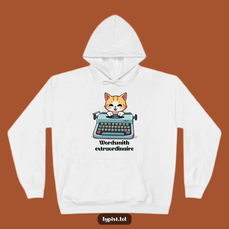 Funny Cat Scribe Hoodie: Cozy writer cat, a warm and funny gift.