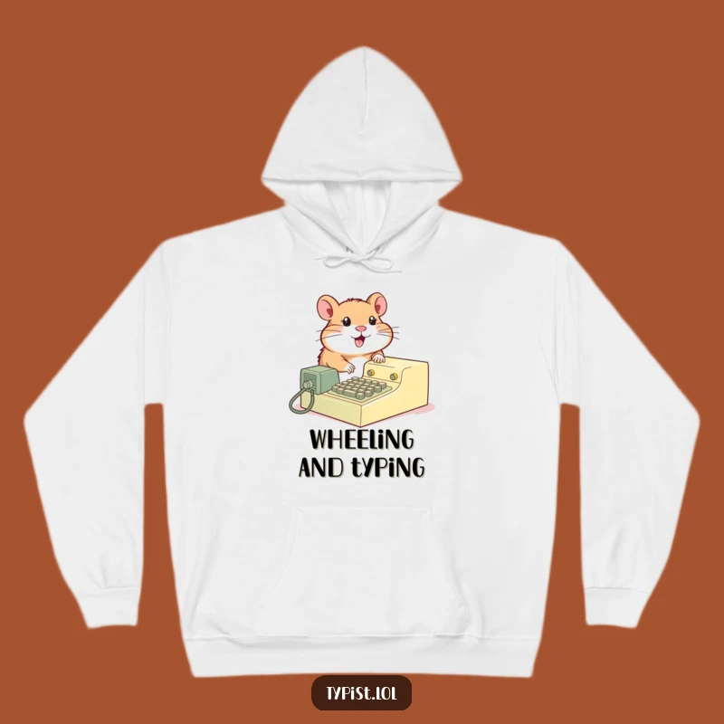Funny Hamster Typewriter Hoodie: Cozy Up with Vintage Charm