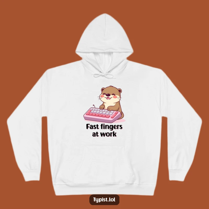 Funny Kawaii Otter Typing Hoodie: Cozy and Hilarious Gift for All