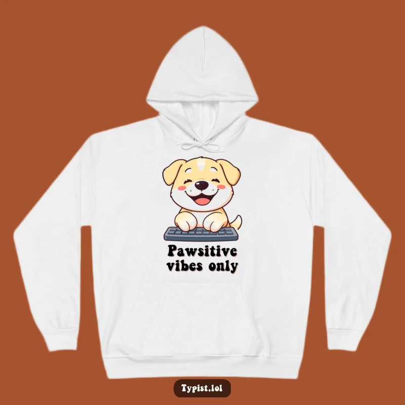 Funny Dog Typing Hoodie: Cozy Canine Coder Sweatshirt, Great Gift