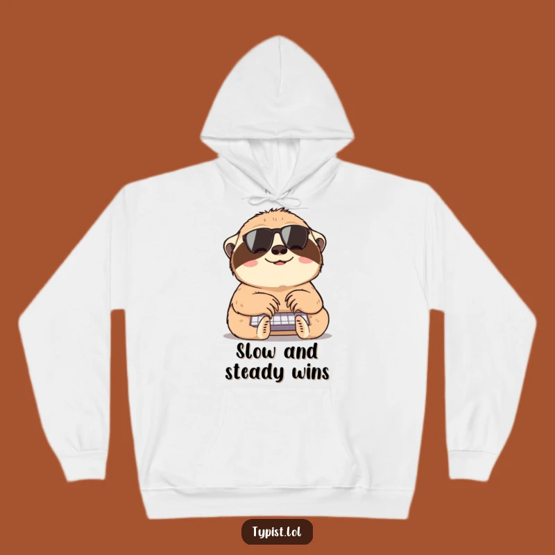 Funny Sloth Typing Hoodie: Stay Cozy and Laugh with this Hilarious Slow-Paced Design