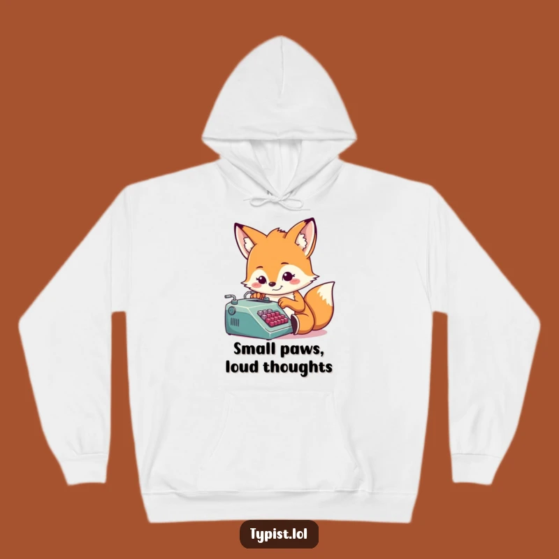 Cozy Funny Fox Typist Hoodie: Warm Up Your Writing Sessions with This Hilarious Gift
