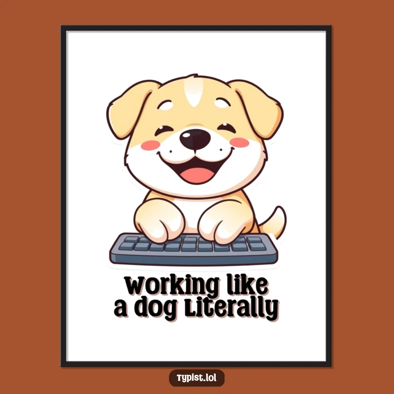 Free Printable Dog Wall Art: Funny Paw-typing Pup Downloadable Art for a Humorous Home