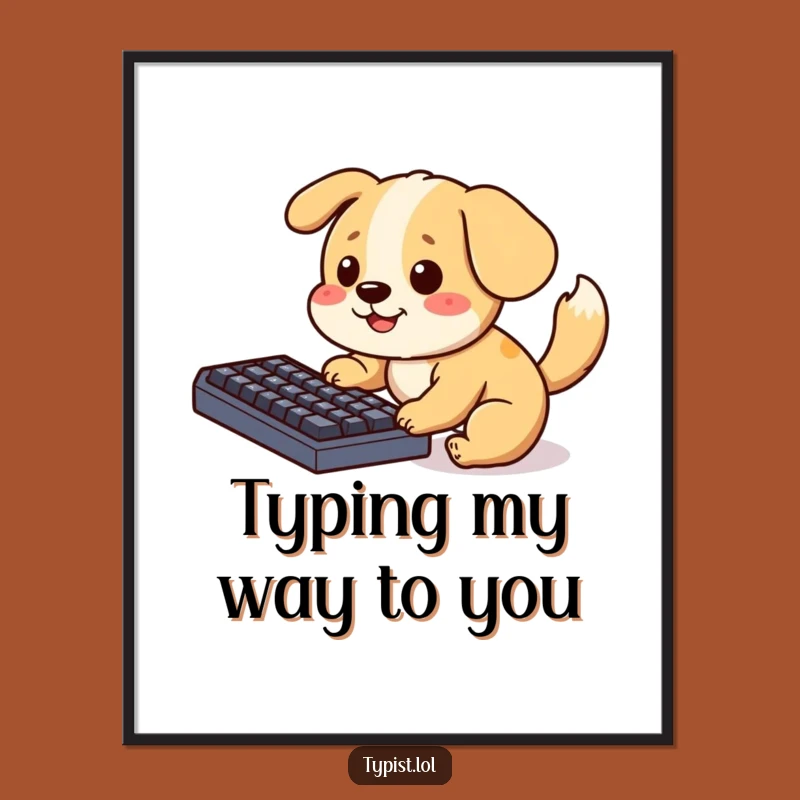 Free Printable Dog Keyboard Art - Funny Downloadable Decor for Pet Lovers