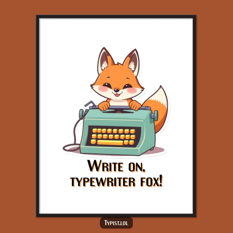 Free Printable Wall Art: Funny Fox Typist, Vintage Style Downloadable Art!